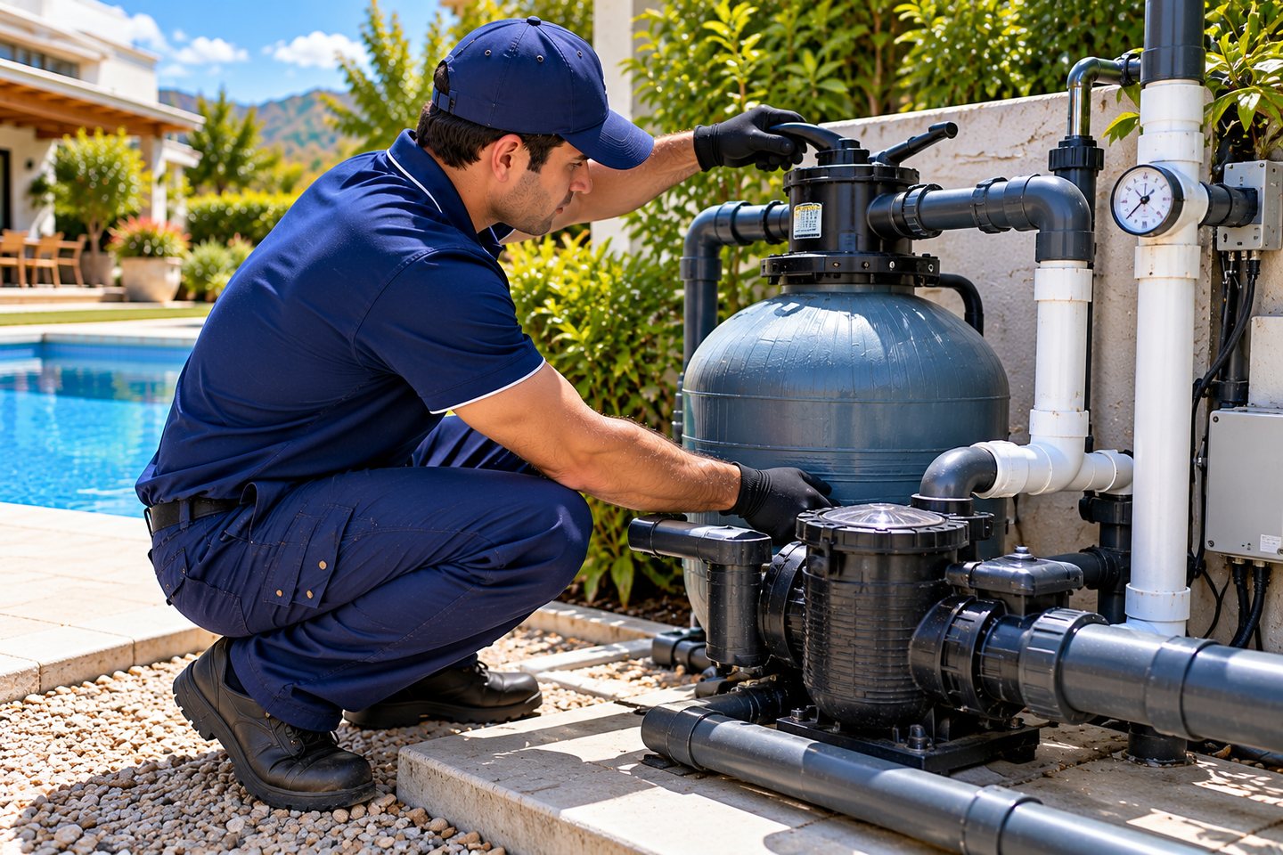 Inspección técnica del sistema de bombeo y filtración