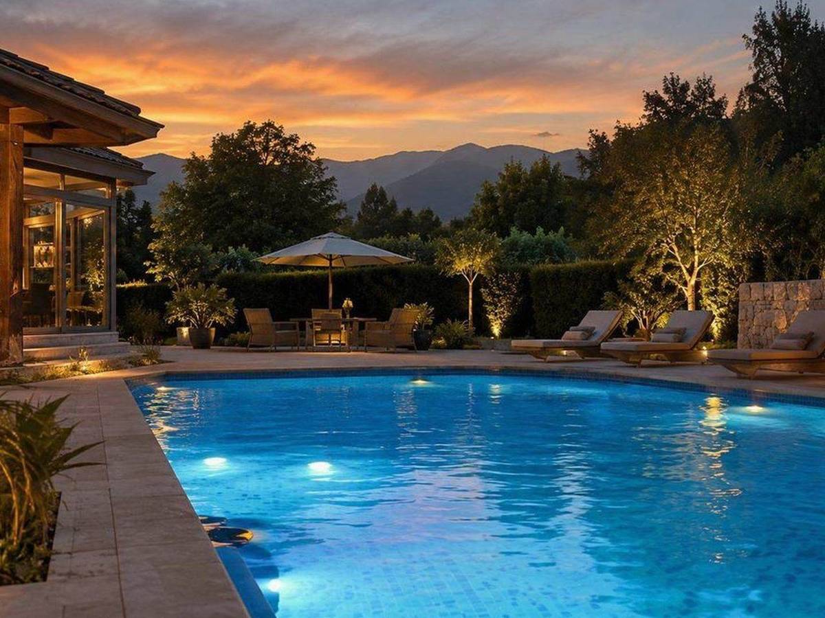 Superficie de piscina con espuma ligera junto a la zona de retorno