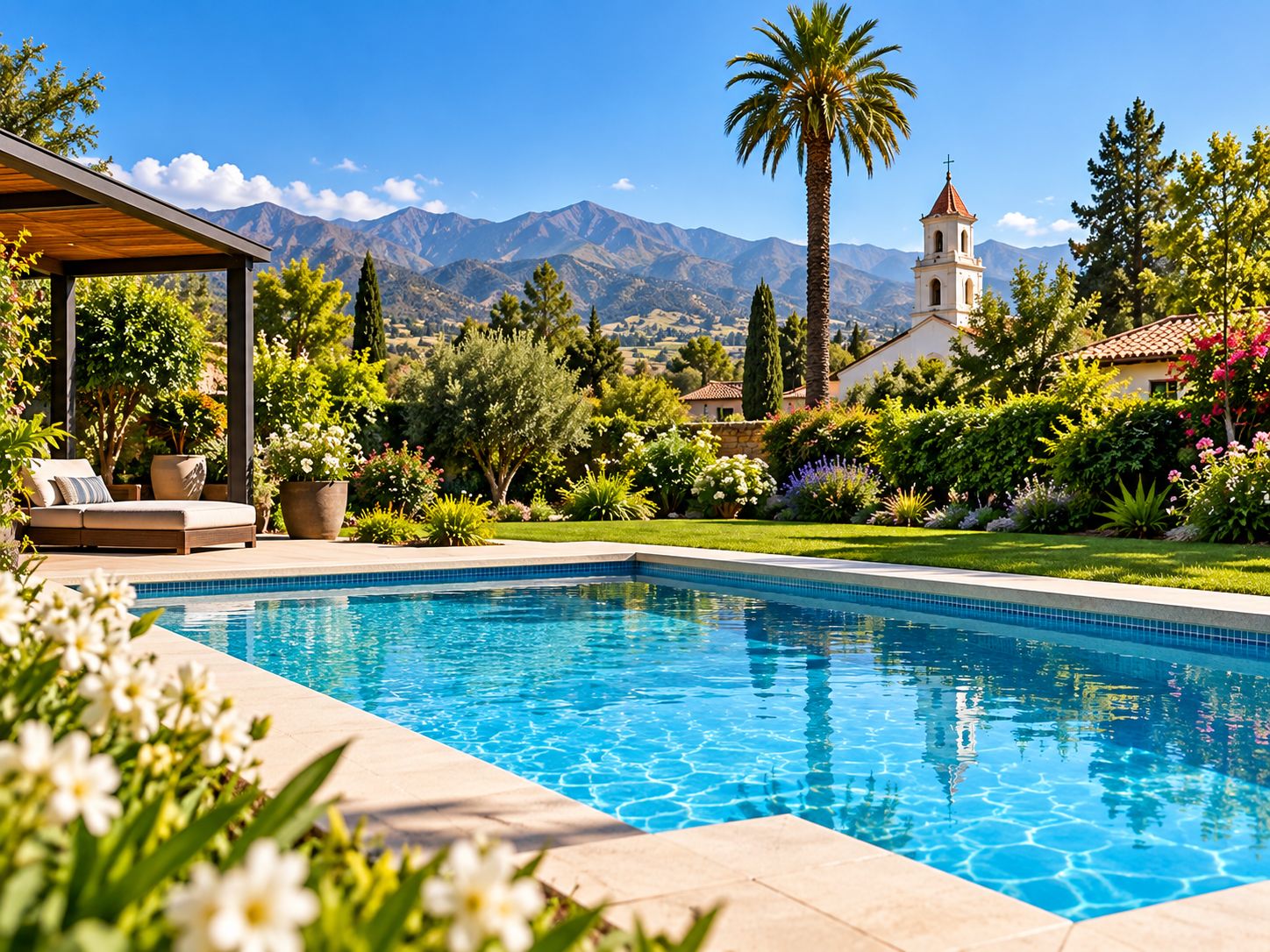 Piscina residencial ilustrativa de nuestro servicio en Padre Hurtado