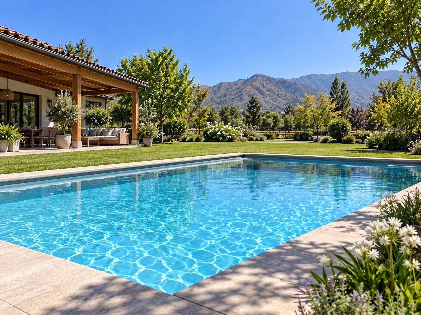Piscina residencial ilustrativa de nuestro servicio en Isla de Maipo