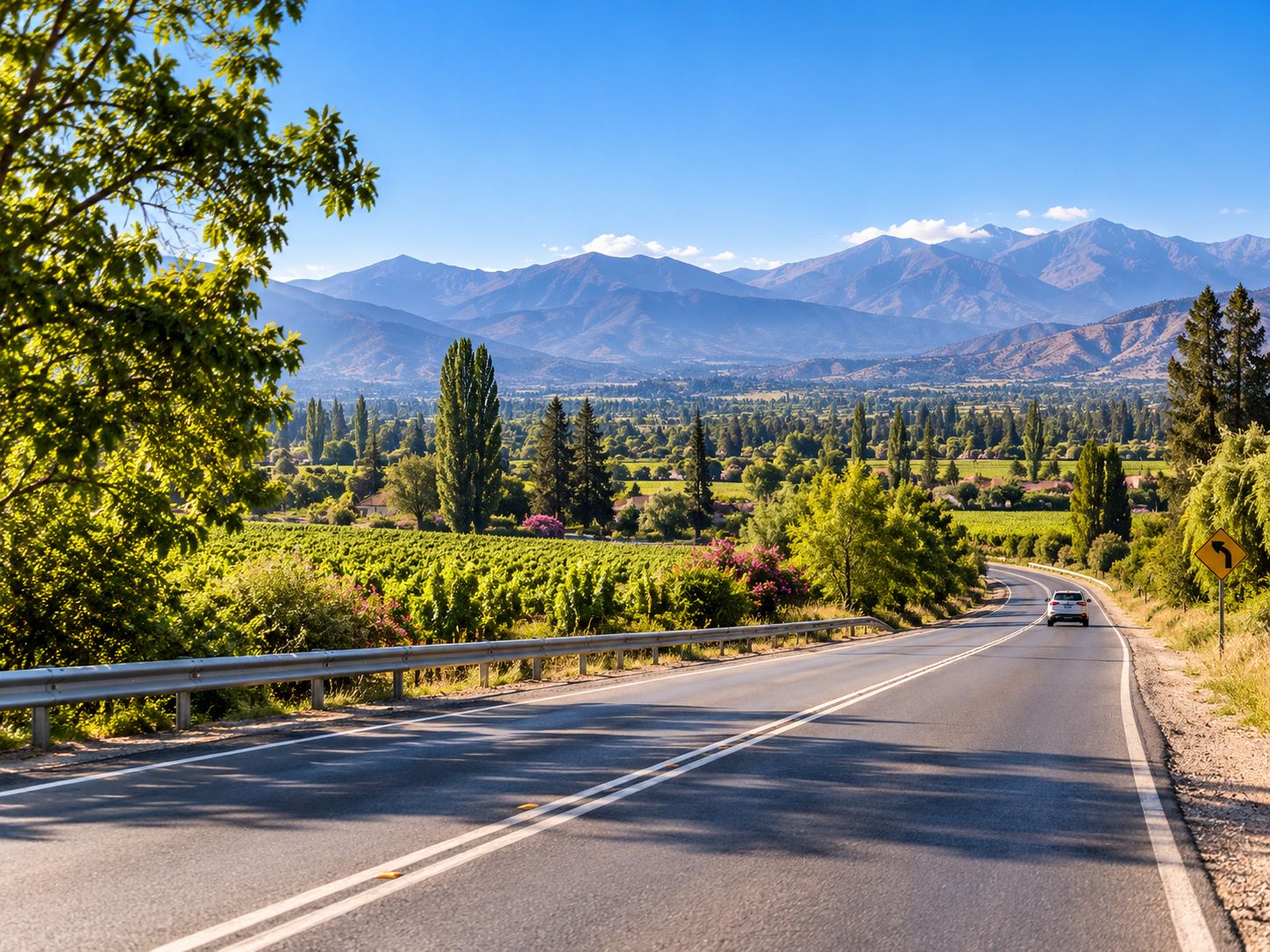Ruta rural que ilustra la coordinación de visitas en la Provincia de Talagante