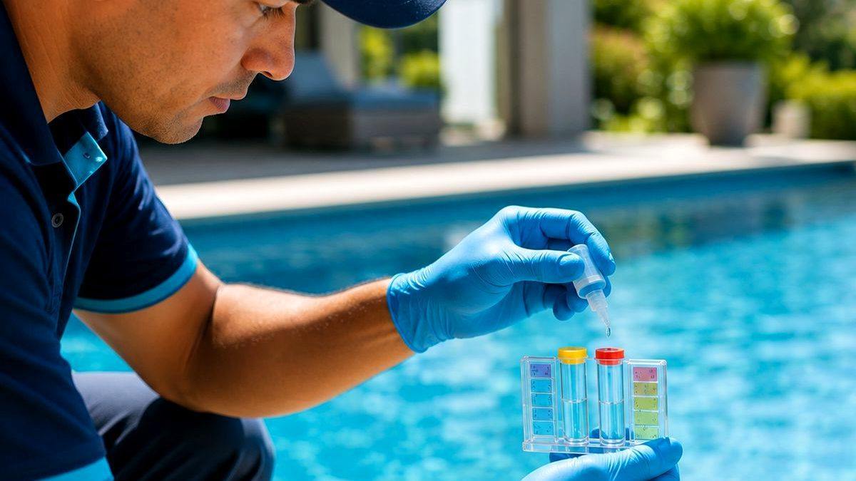 Medición de cloro y pH de una piscina