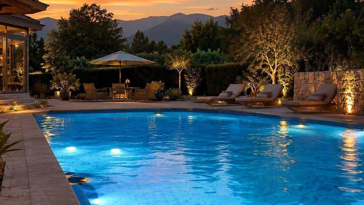 Piscina renovada como presentación general del servicio de pintado